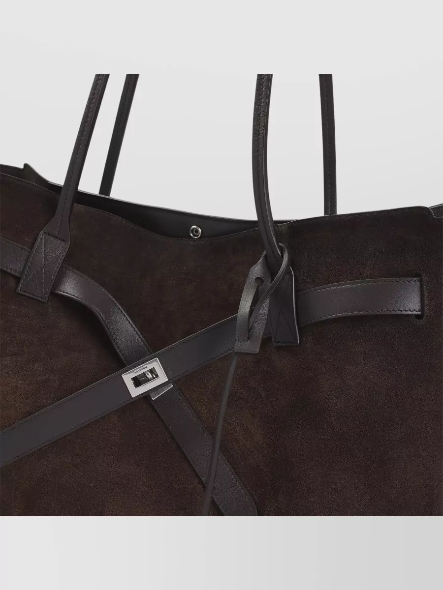 Balenciaga Bel Air Large Suede Shoulder Bag