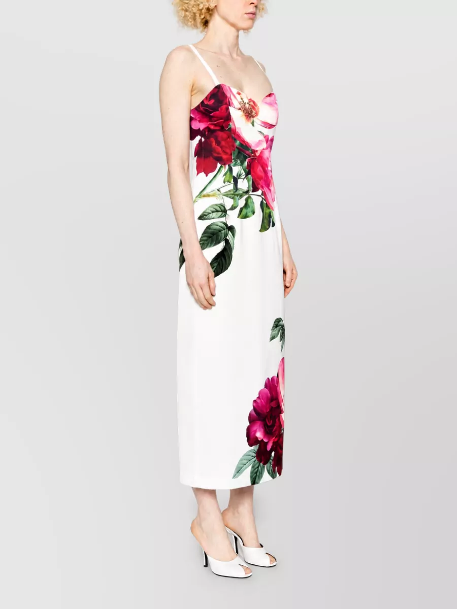 Alice + Olivia Floral-Print Side-Slit Midi Dress