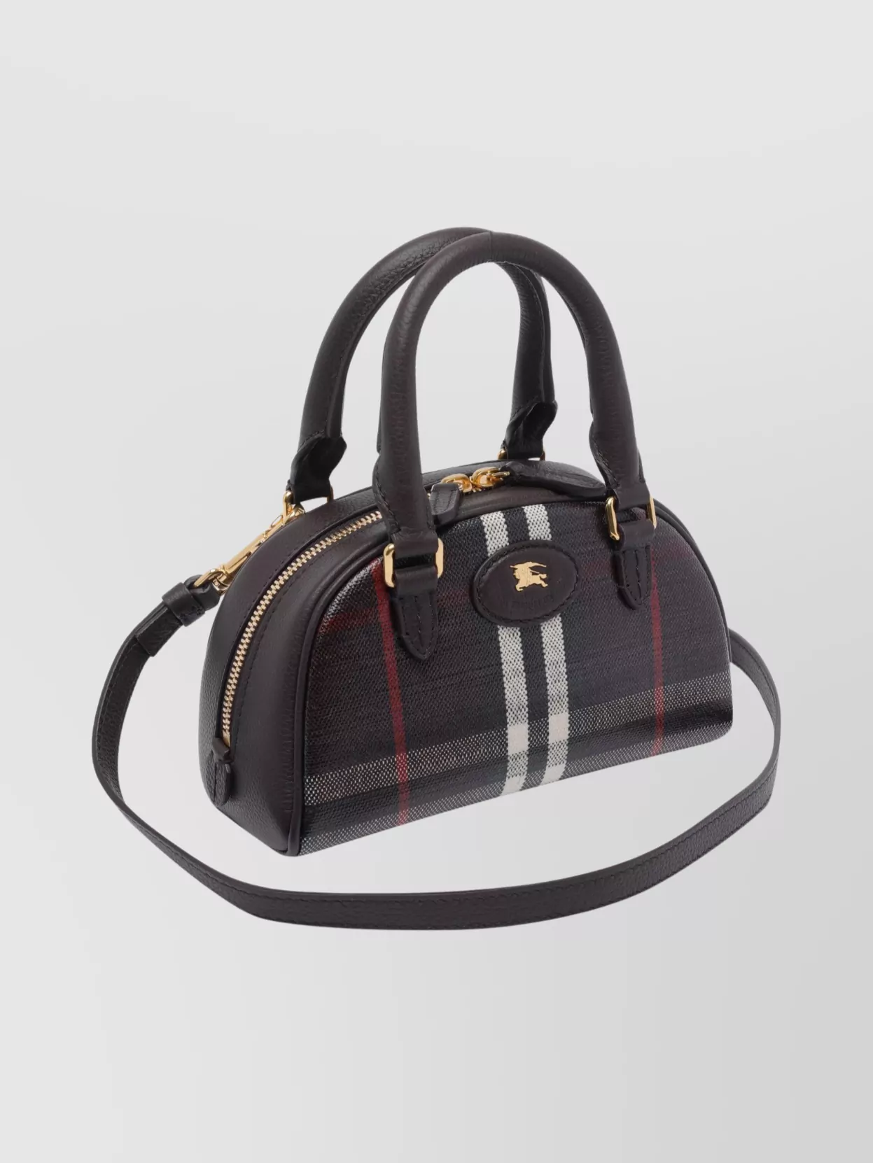 Burberry Mini Bowling Bag Check Pattern