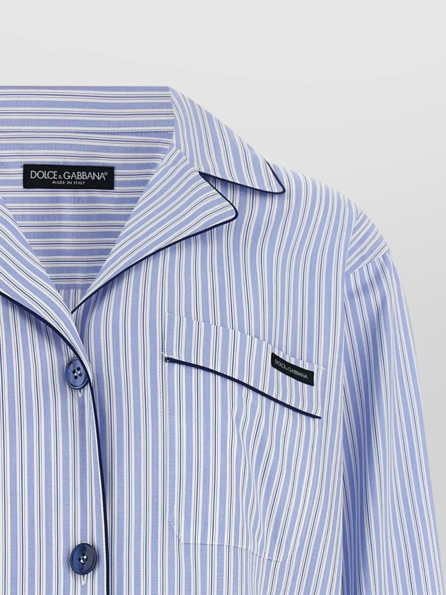 Dolce&Gabbana Striped Cotton-Silk Pyjama Shirt