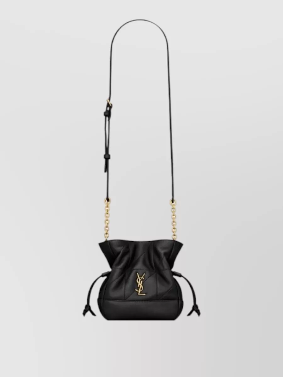 Saint Laurent leather quilted mini bucket bag
