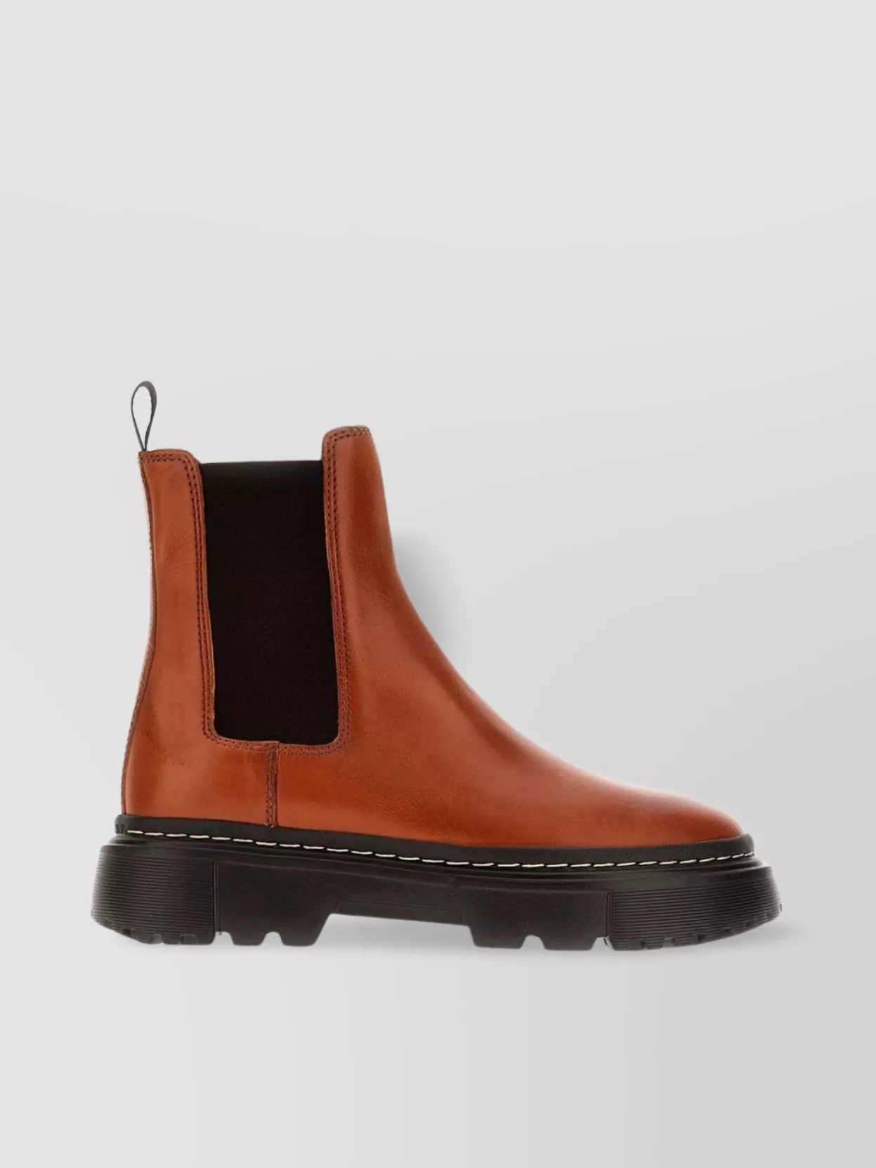 Hogan Chunky Sole Leather Ankle Boots