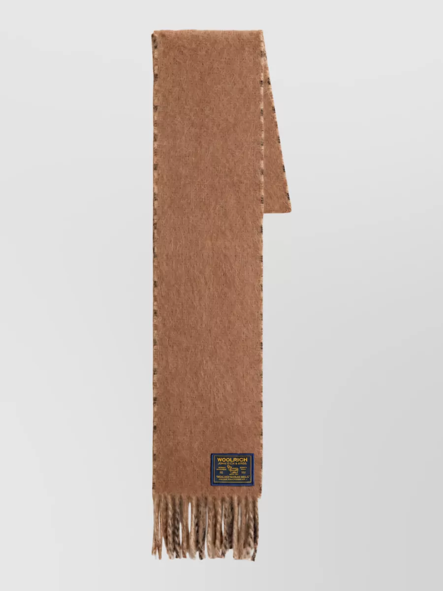 Woolrich Checked Virgin Wool-Blend Fringed Scarf