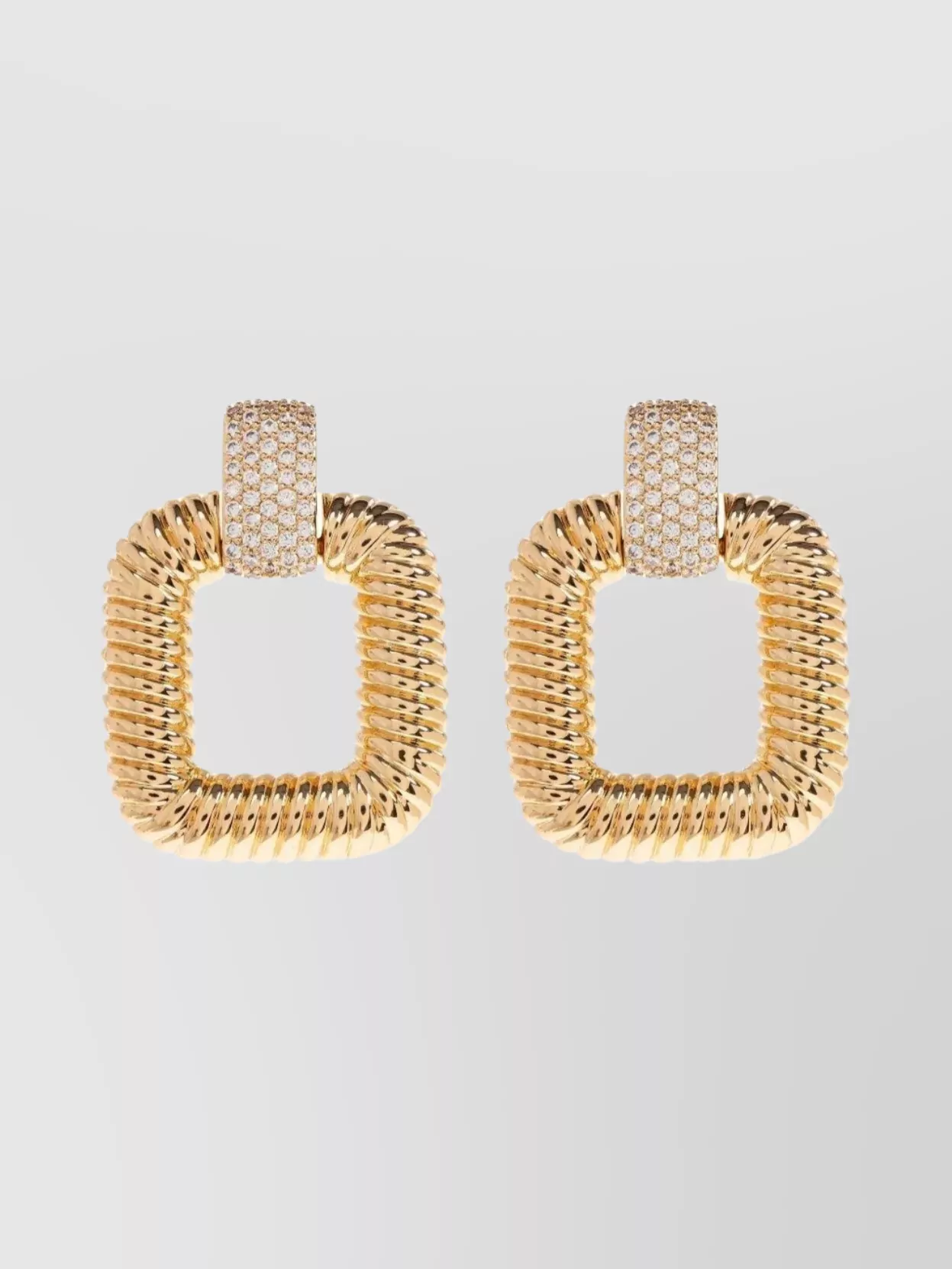 Self-Portrait Square Twisted Earrings Featuring Crystal Accents