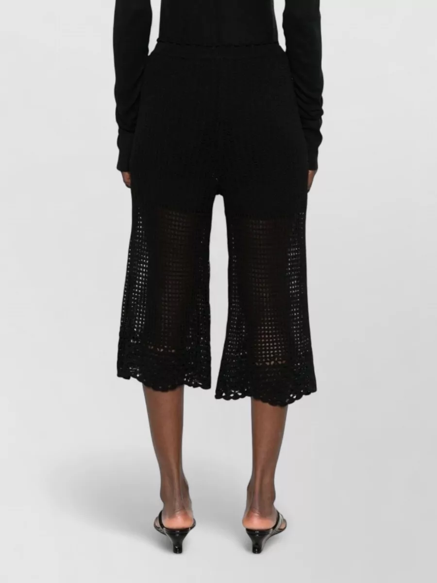 Iro Crochet Knit Wool Wide-Leg Knee-Length Shorts