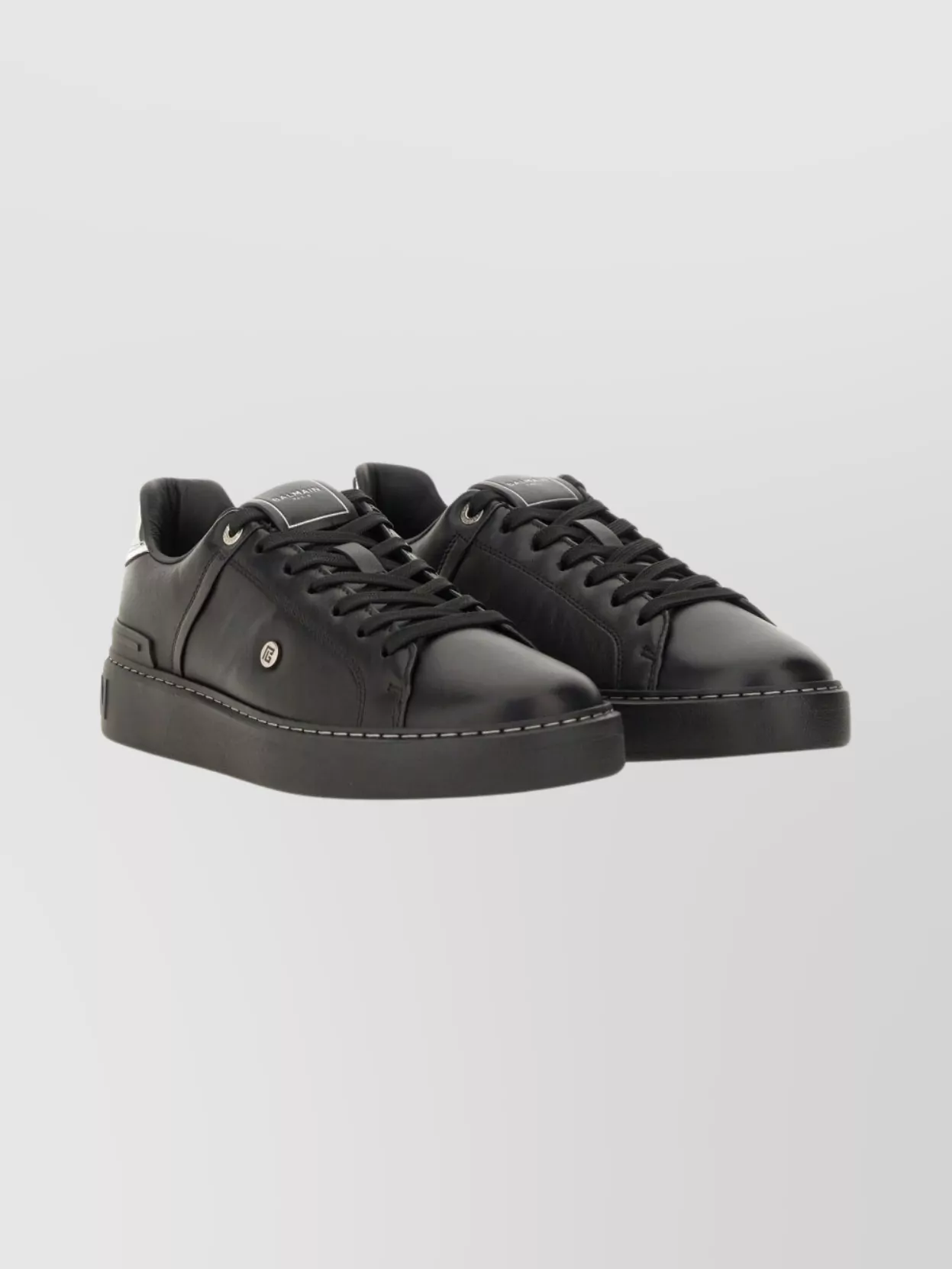 Balmain Low-Top Round Toe Sneakers With Rubber Sole