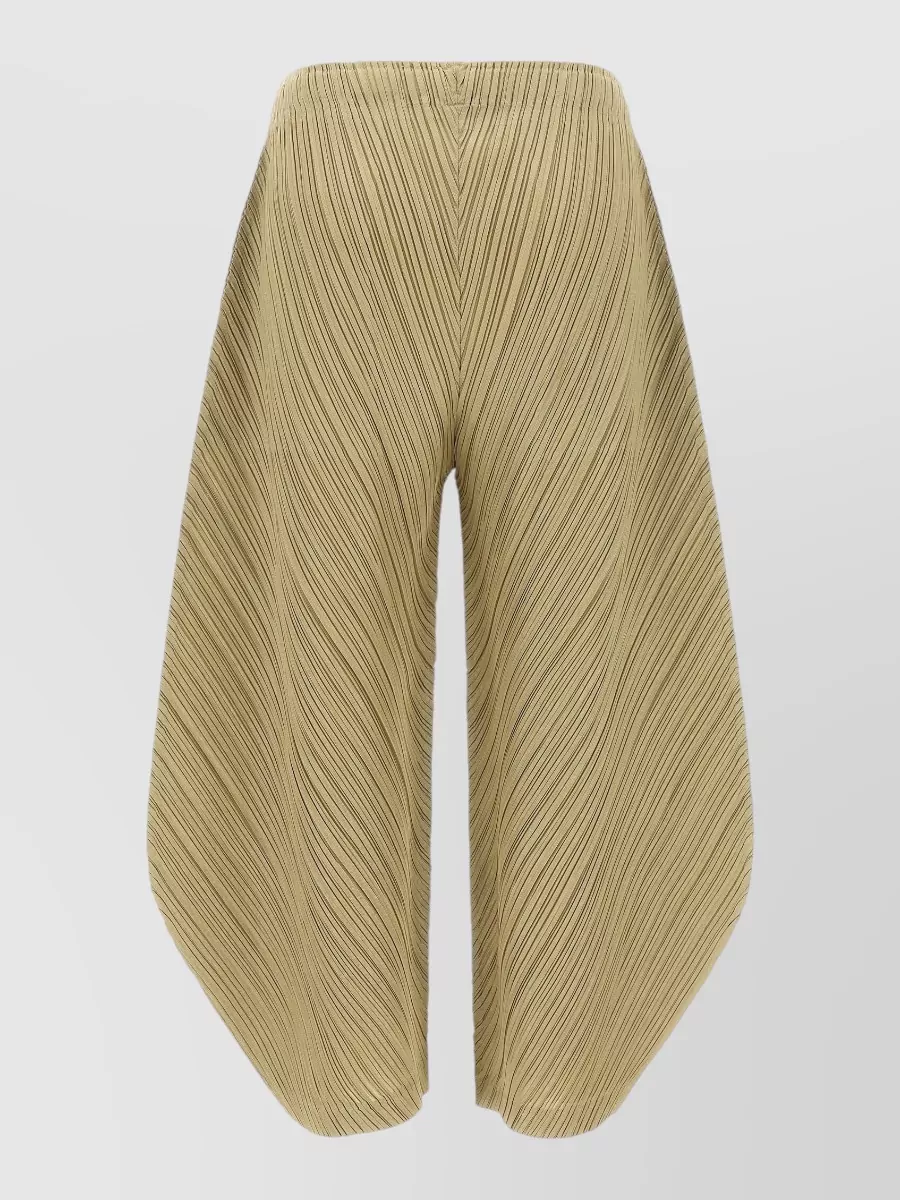 Pleats Please Issey Miyake Pleated Wide-Leg Tapered Pants