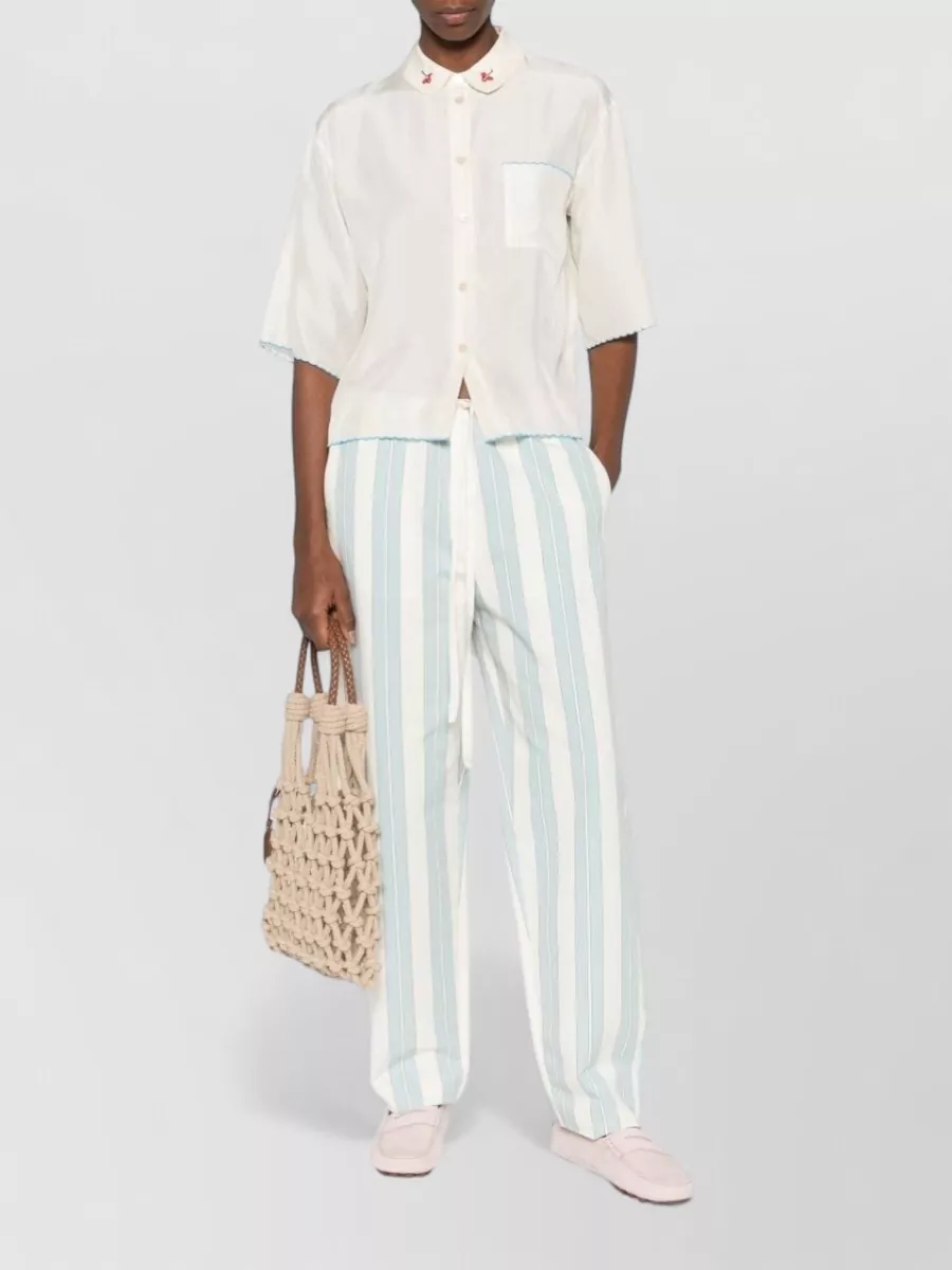 Forte Forte Striped Straight Trousers