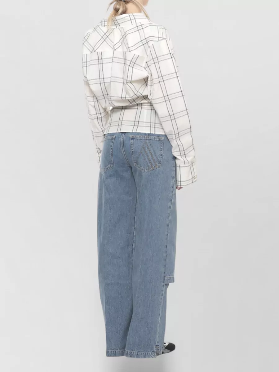 The Attico Checked Oversized Cotton Shirt