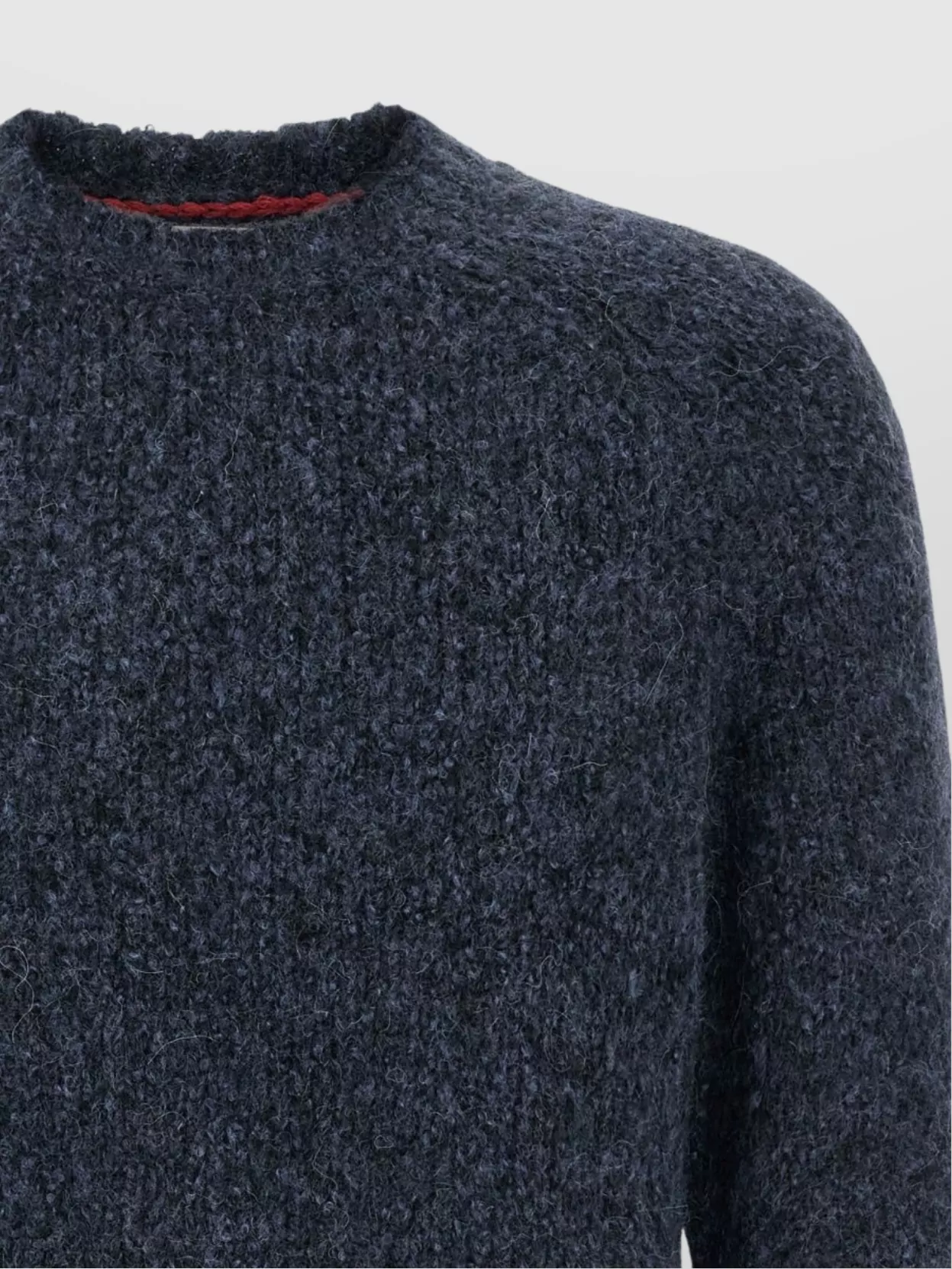 Brunello Cucinelli Textured Long Sleeve Crew Neck Knit