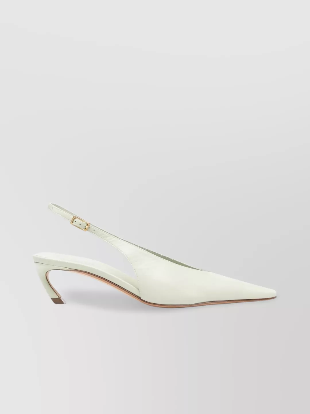 Shop Lanvin Sculpted Mid-heel Slingback Pumps In White
