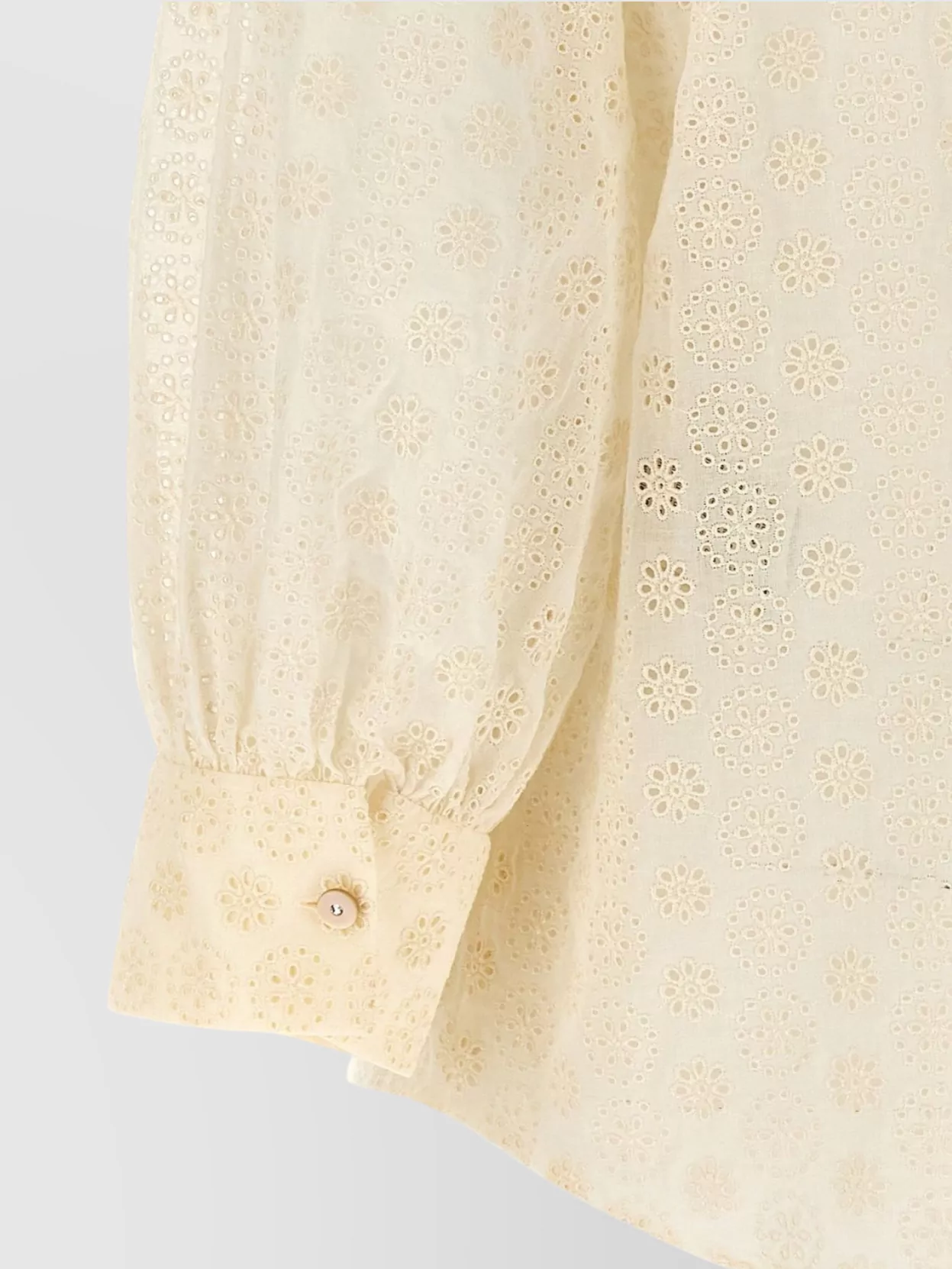 Valentino Daisy Polka-dot Sangallo Button-down Shirt In Neutral