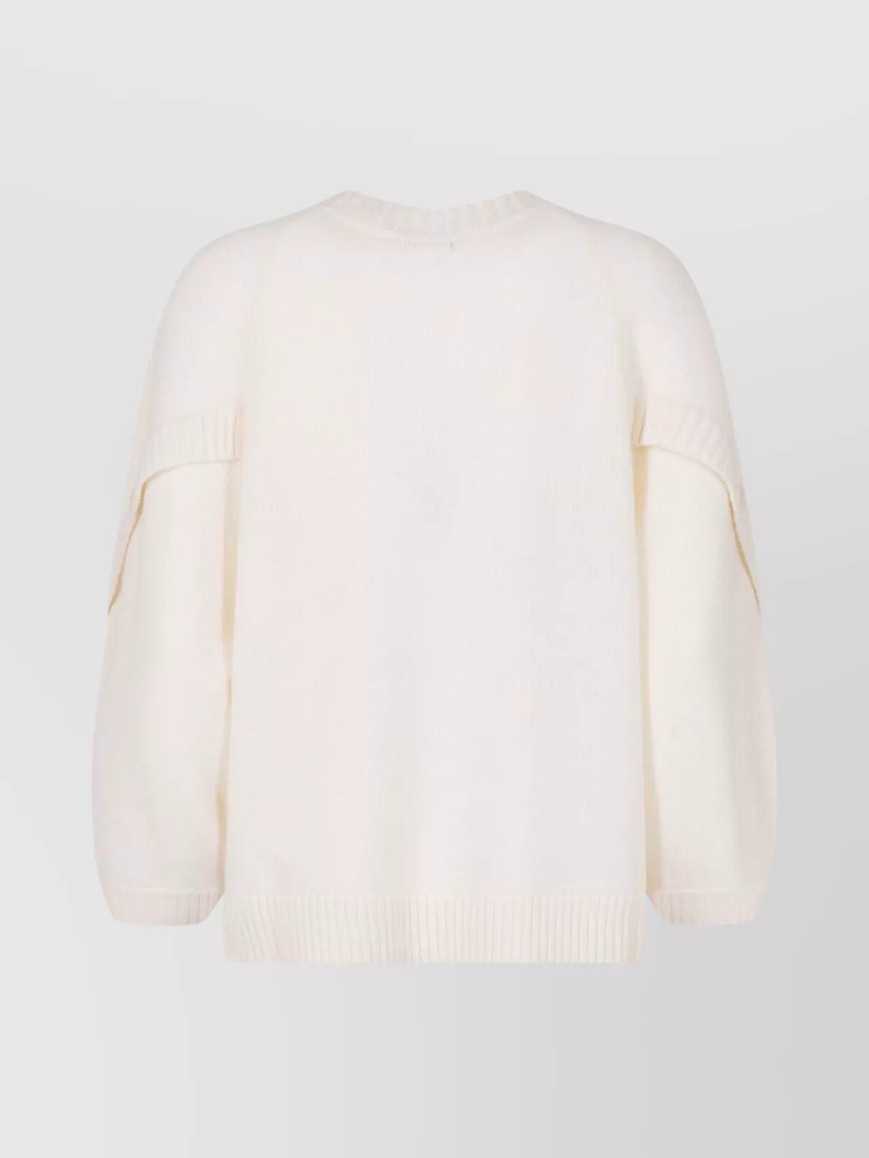Max Mara Crossover Detail Oversized Wool And Cashmere Sweater In Neutral