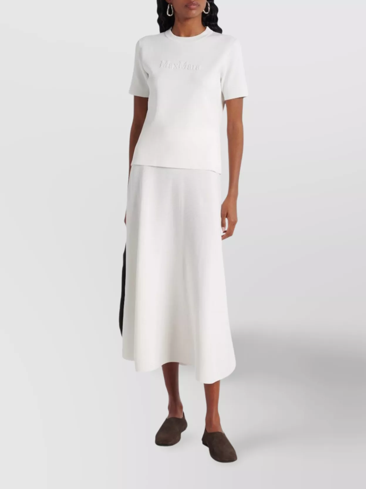 Max Mara 3d Lettering Crewneck Sweater In Viscose In White