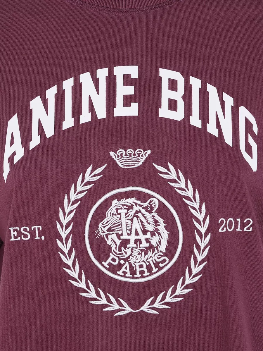 Anine Bing Collegiate Logo-Print Cotton T-Shirt