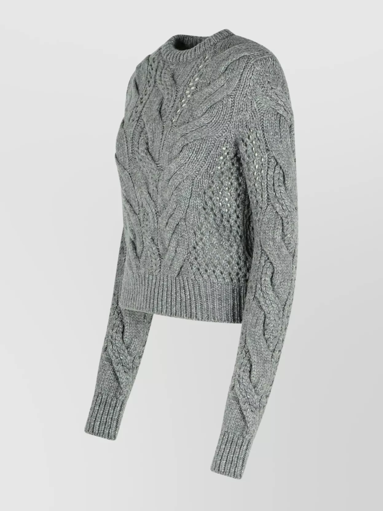 Sportmax Braided Crew Neck Wool Blend Sweater