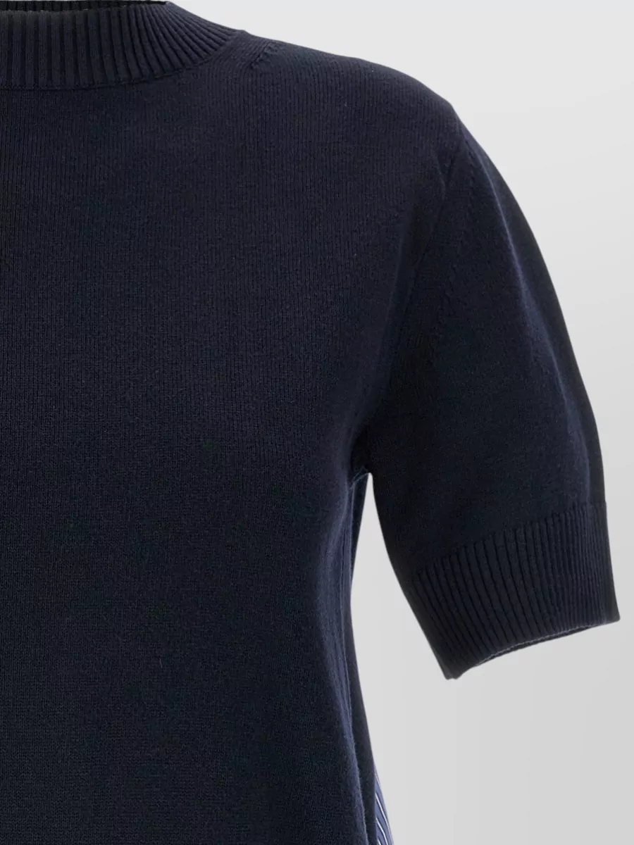 Sacai Patchwork Asymmetric Short-Sleeve Sweatshirt