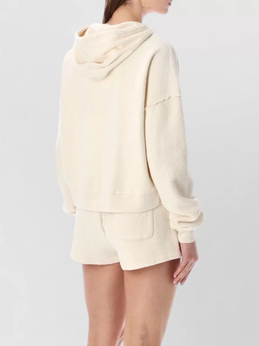 American Vintage Cotton Textured Zip Hoodie