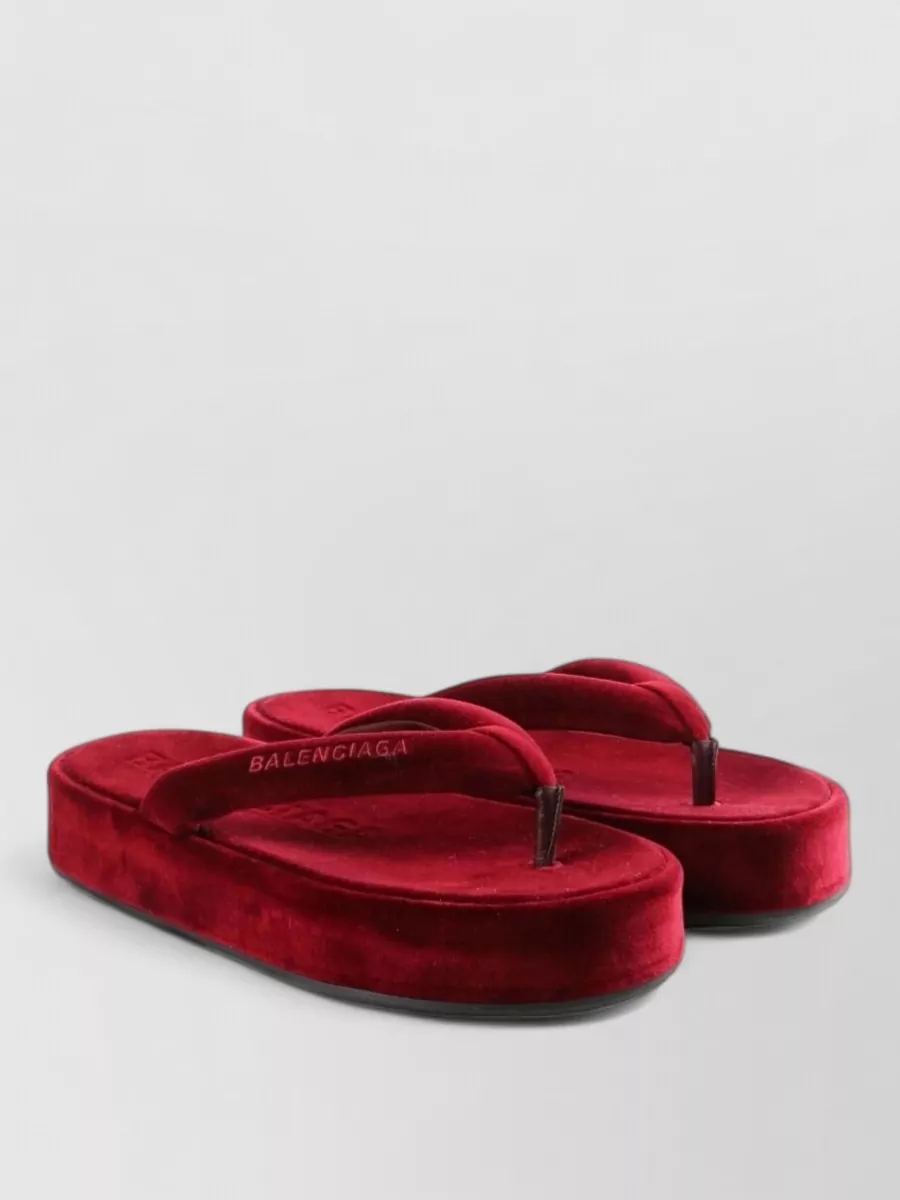 Balenciaga Velvet Thong Slippers