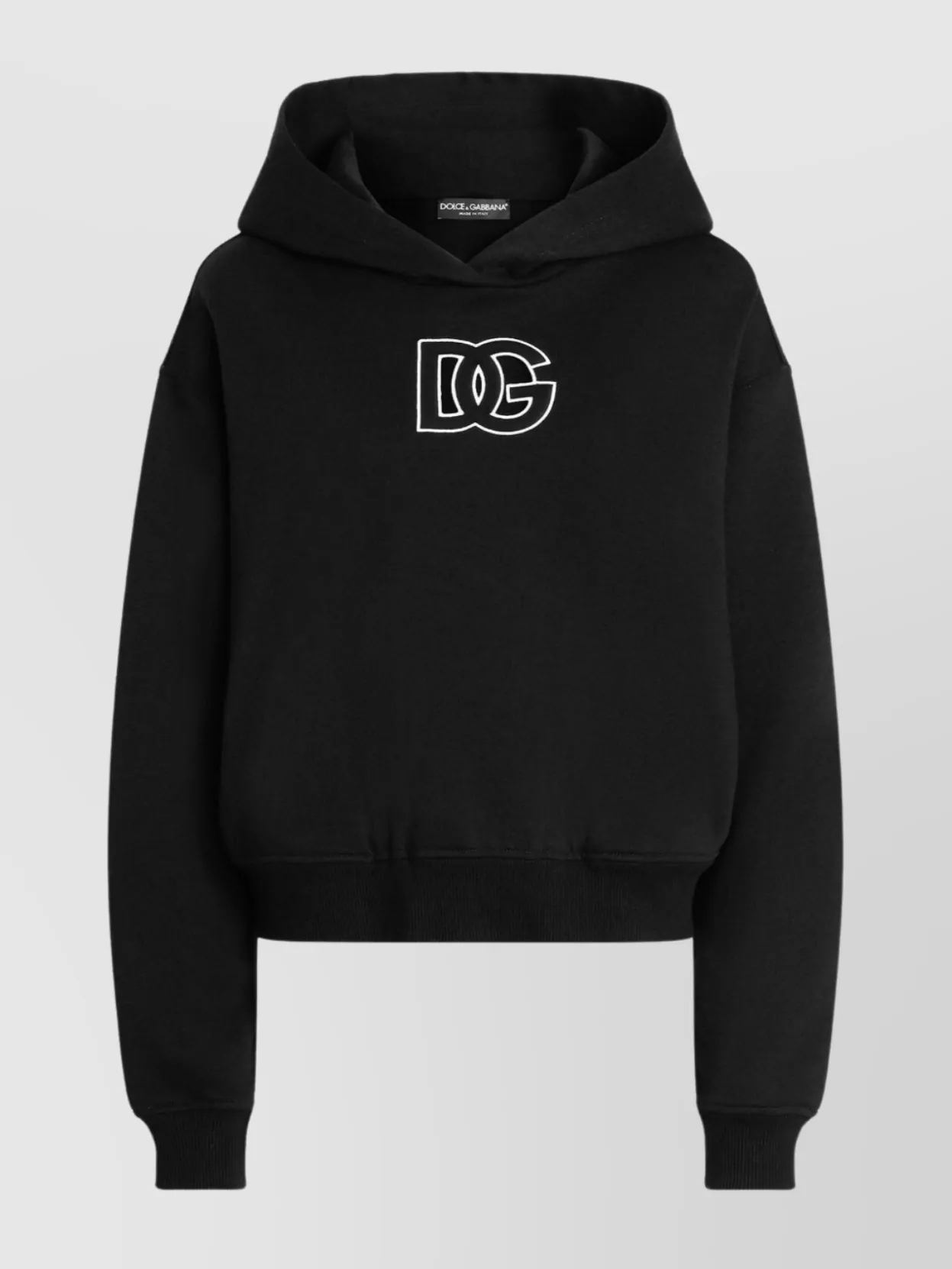 Dolce & Gabbana Hooded Knitwear Ribbed Finish In Black