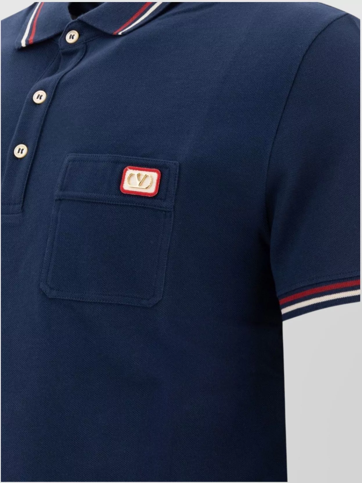 Valentino Pocketed Collar Short Sleeve Polo Shirt