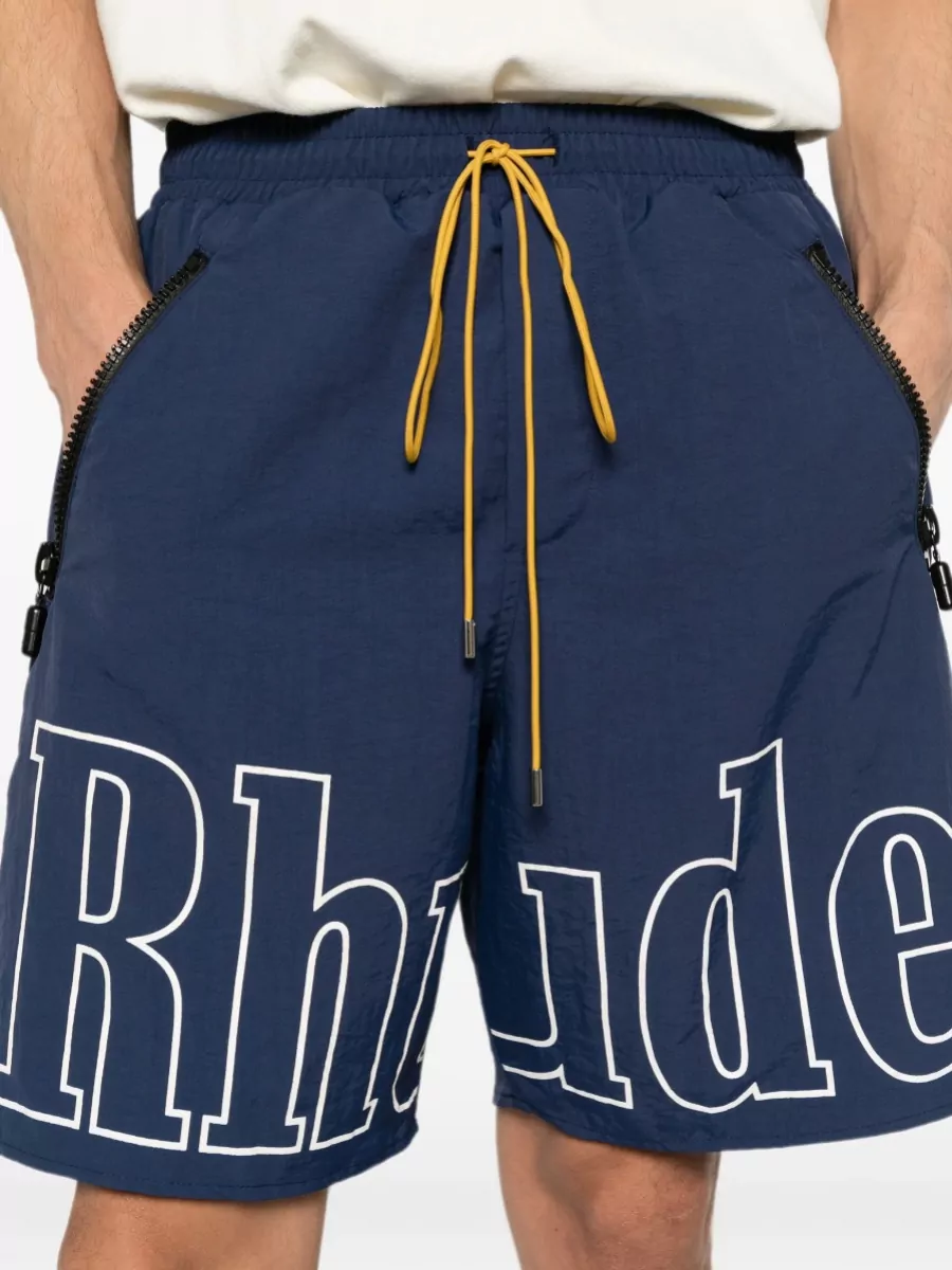 Rhude Logo Print Swimming Trunks