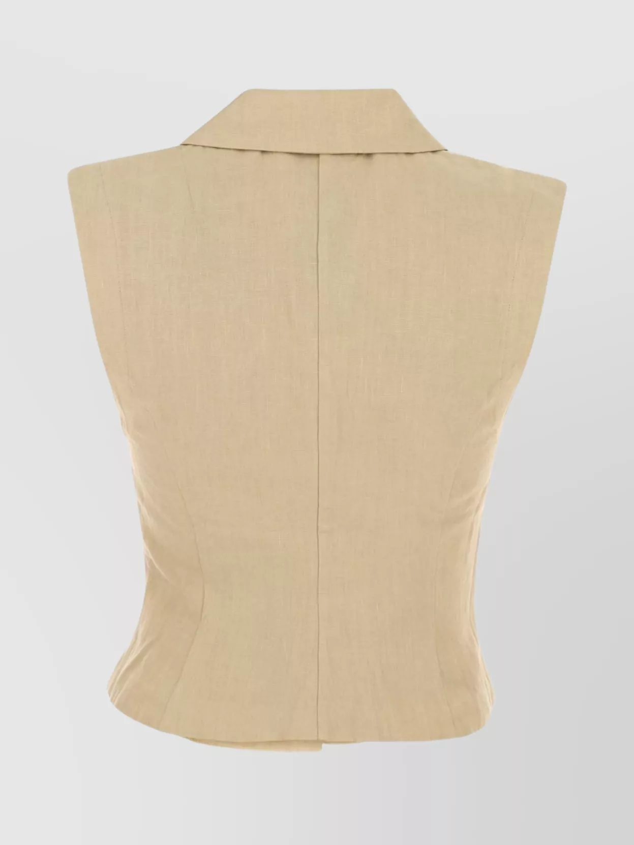 Le Kasha Tailored Sleeveless Vest Notched Lapel In Neutral