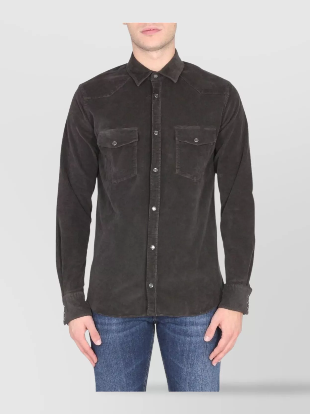 Pt Torino Western Shirt Featuring Chest Pockets