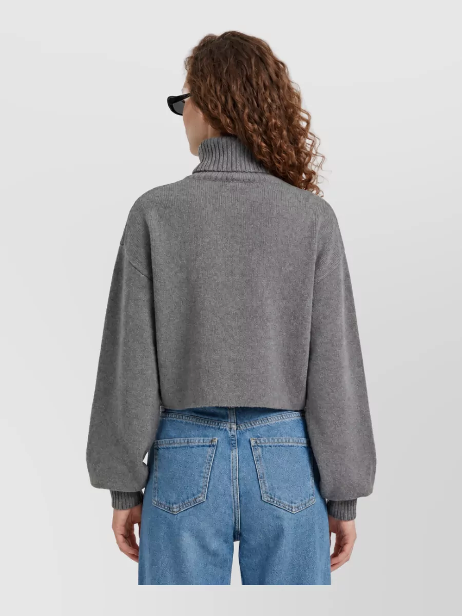 The Frankie Shop Wool Cashmere Cropped Turtleneck Sweater