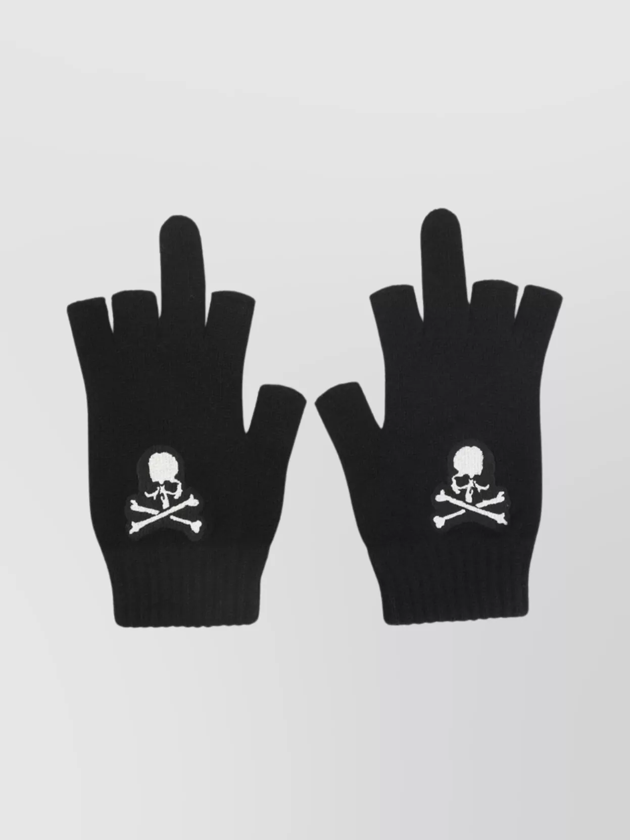Mastermind World Fingerless Gloves With Ribbed Cuffs And Design