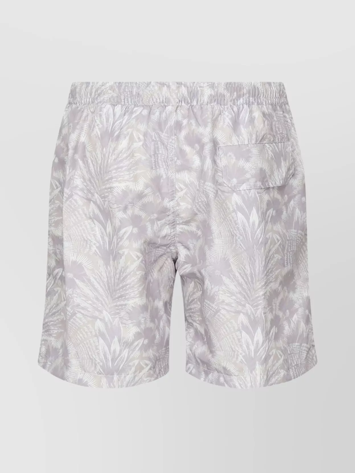 Eleventy Tropical Print Beach Boxer Pockets In Gray
