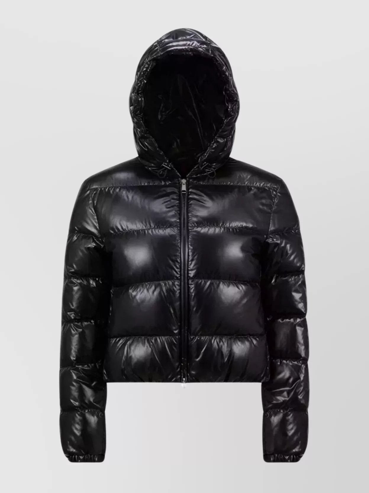 Moncler Short Quilted Down Jacket With Hood And Elastic Waistband
