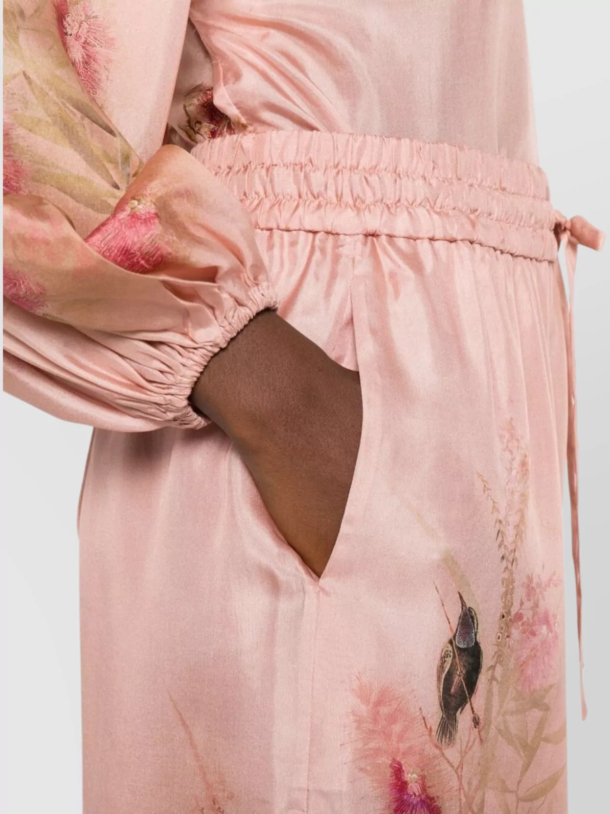 Zimmermann Silk Trousers With Floral Print And Wide Leg