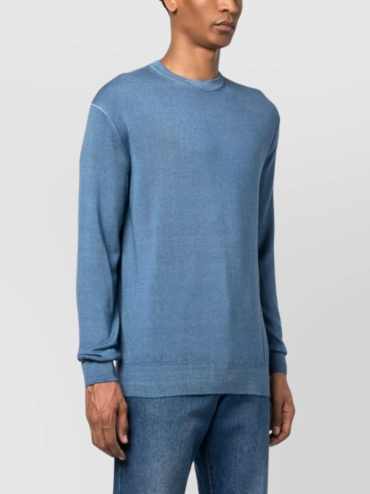 Paul & Shark Ribbed Crew Neck Sweater With Long Sleeves