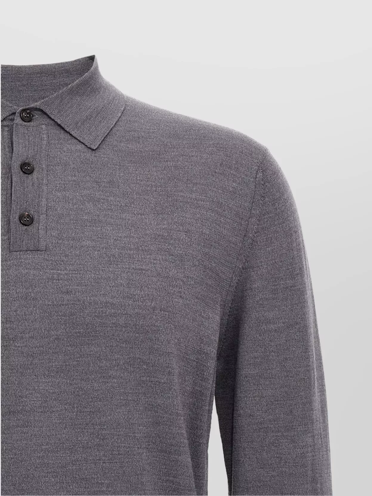 Zanone Wool Polo Shirt Collar Ribbed Cuffs Hem