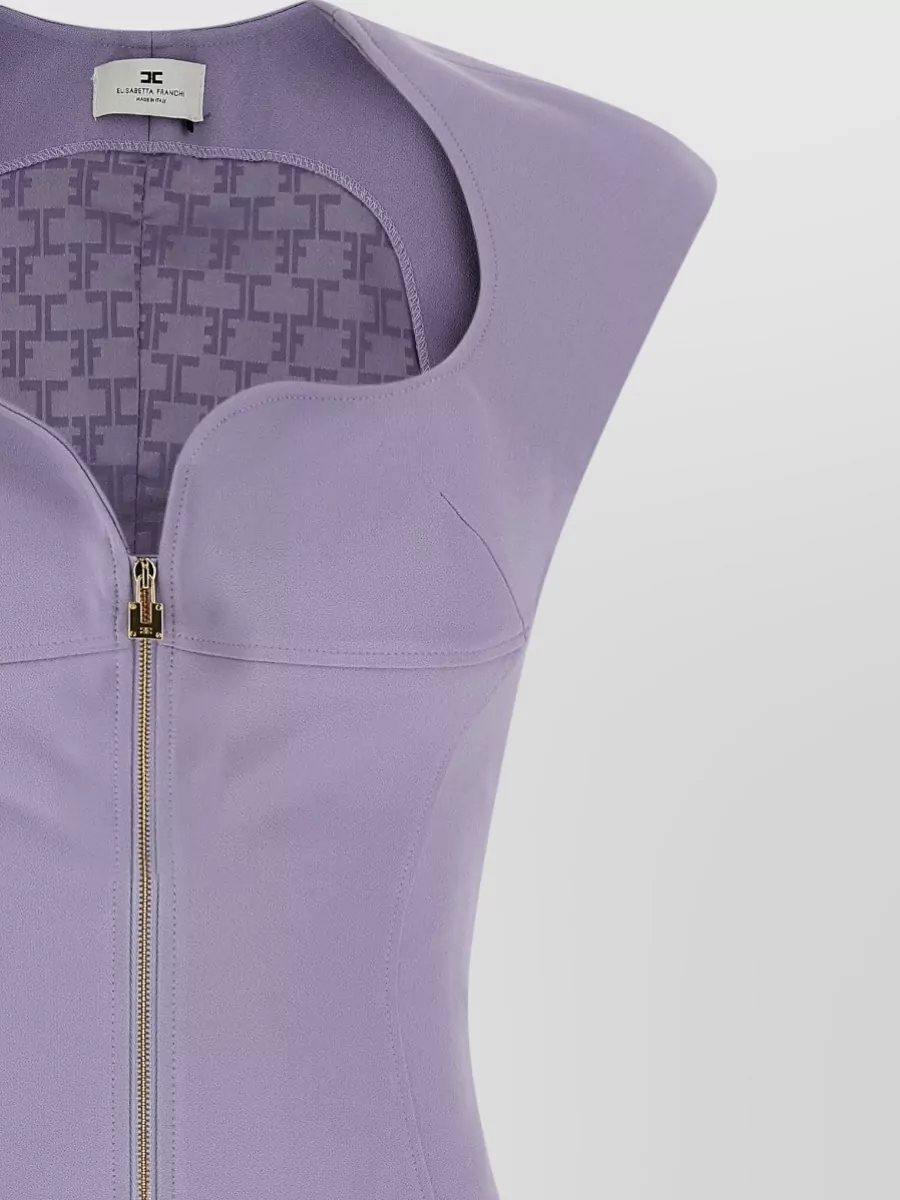 Elisabetta Franchi Dress Featuring Heart Neckline Fitted Shape