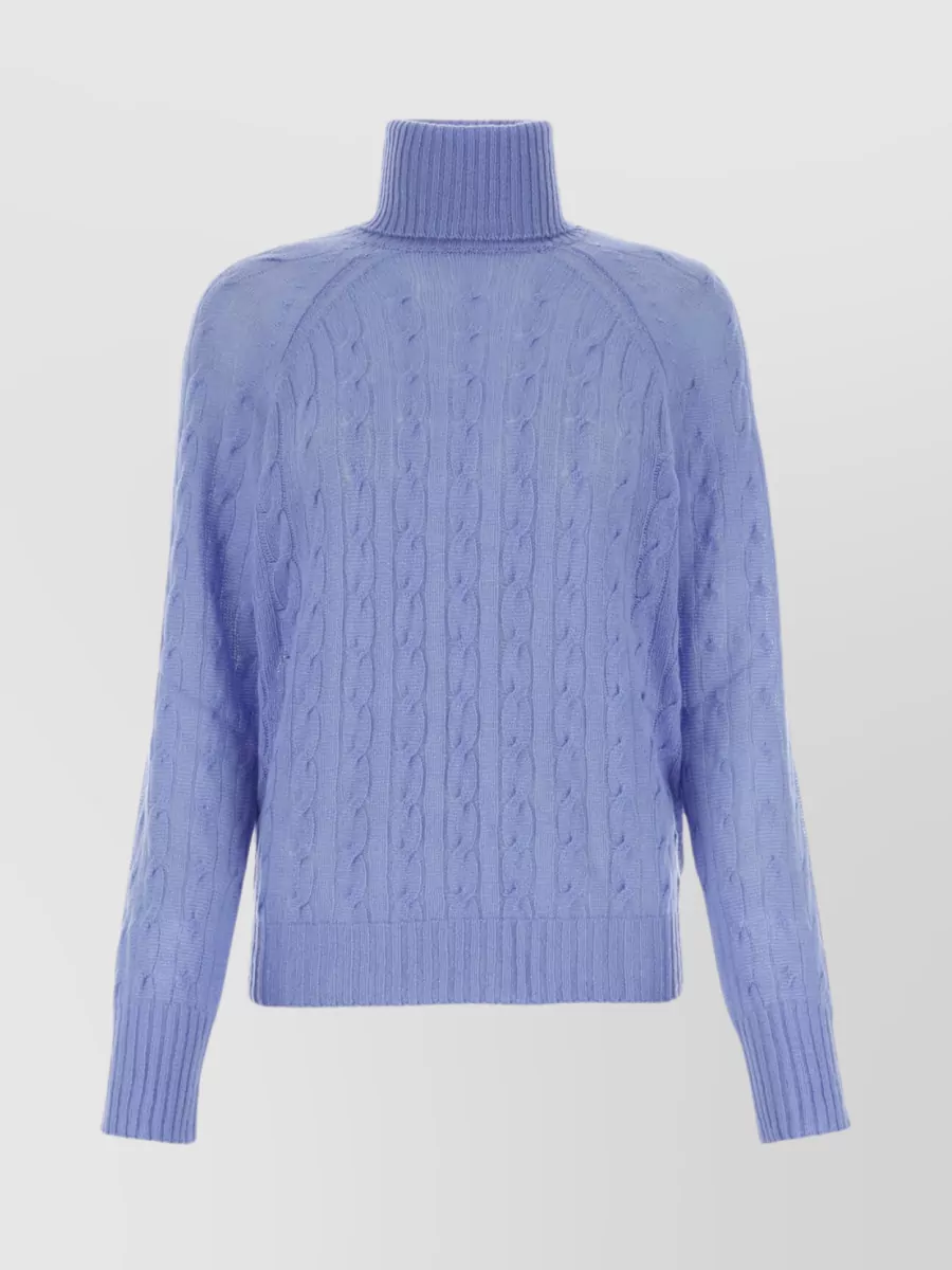 Shop Etro Cashmere Cable Knit Sweater In Blue