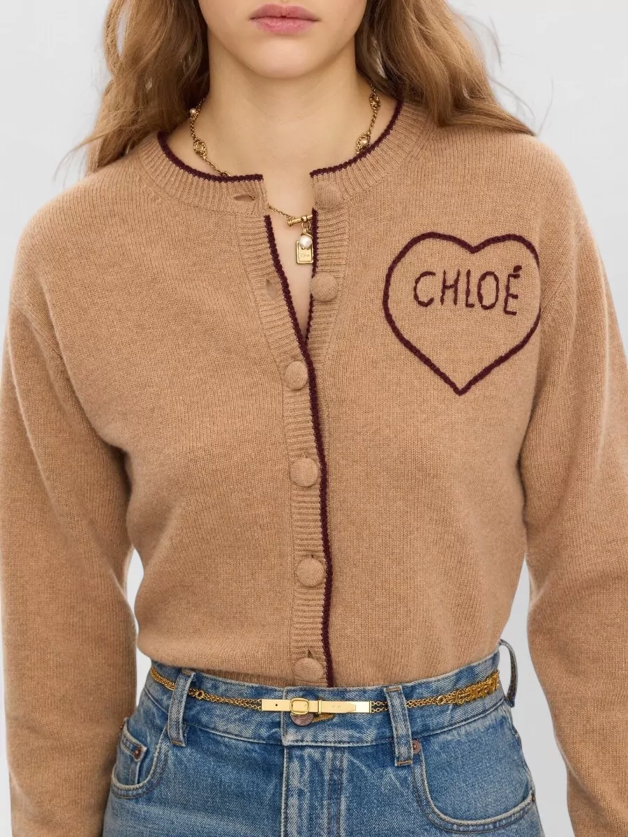 Chloé Ribbed Slim-Fit Crew-Neck Wool Cashmere Cardigan