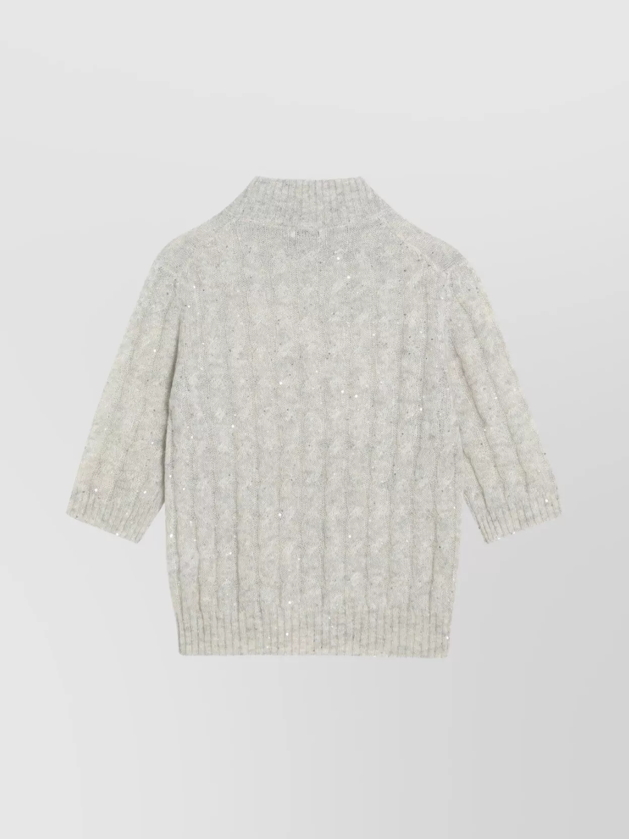 Brunello Cucinelli Cable Knit Sweater Mohair Blend In Gray