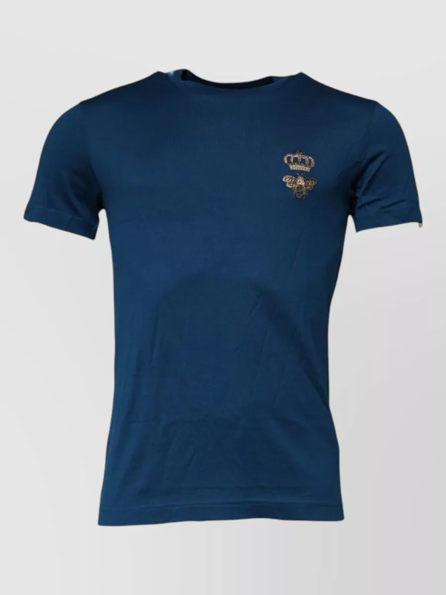 Dolce&Gabbana cotton embroidered short-sleeve crew-neck t-shirt