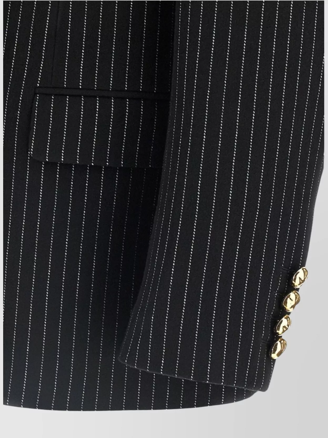 Valentino Garavani Double-Breasted Pinstripe Blazer Gold Buttons