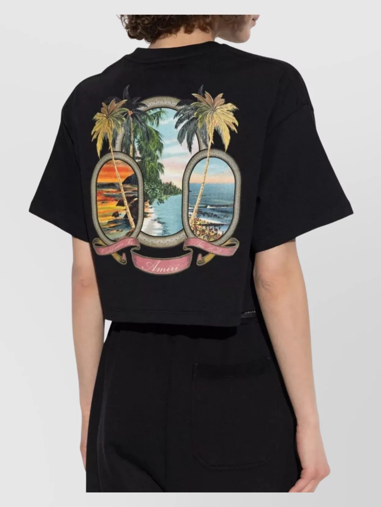 Amiri Paradise Graphic Crop T-Shirt