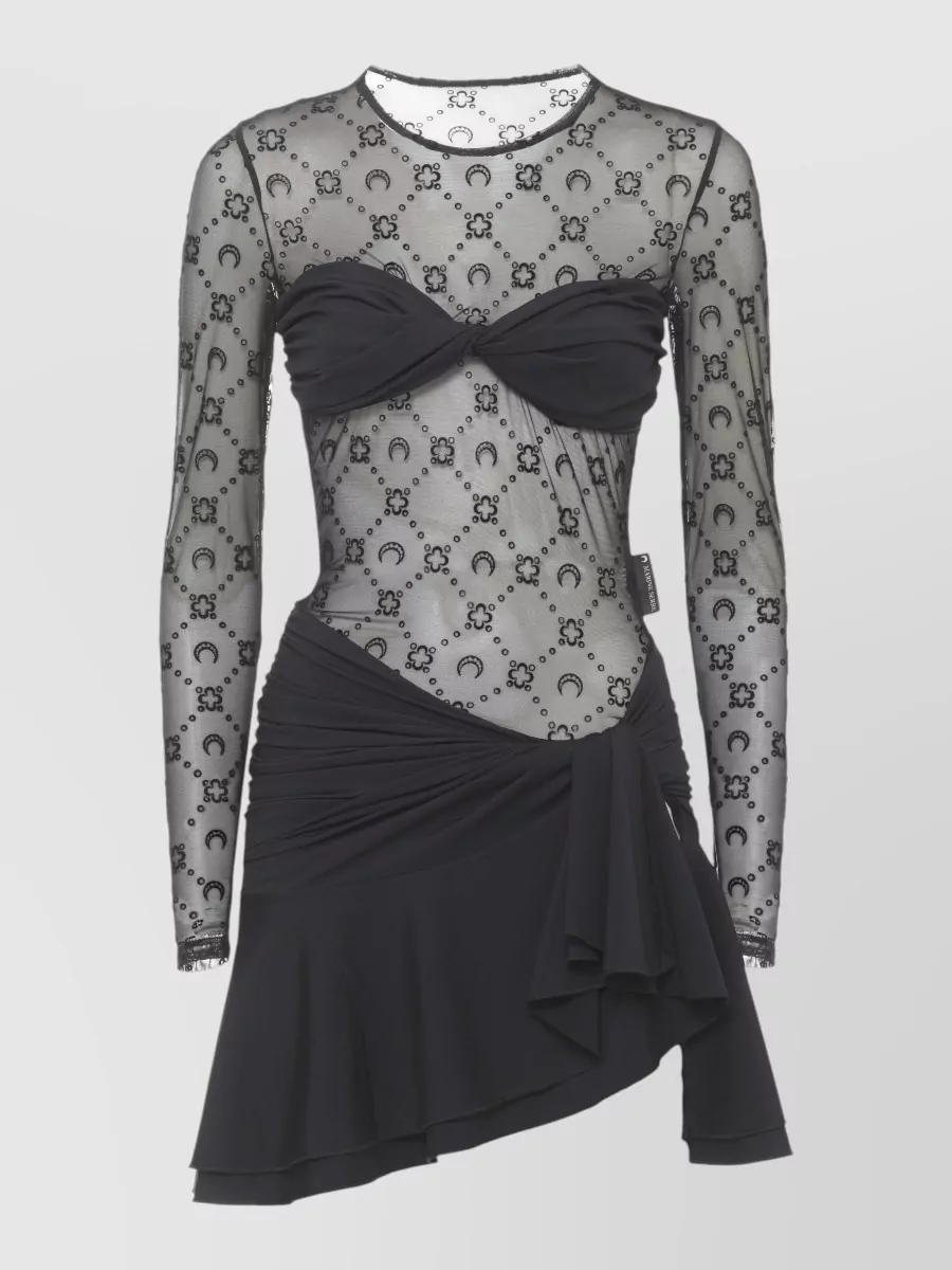 Marine Serre Asymmetric Drape Mini Dress