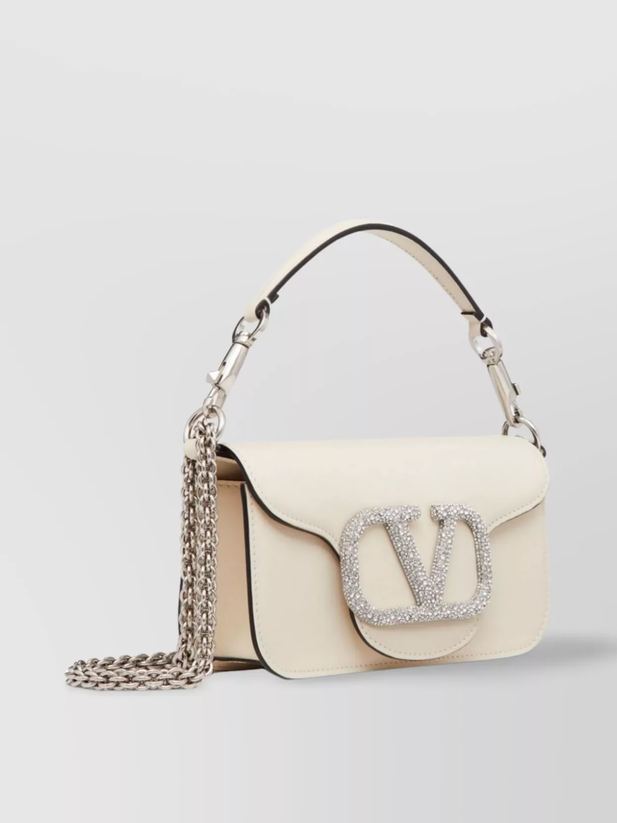 Valentino Garavani Small Leather Shoulder Bag With Swarovski Crystal