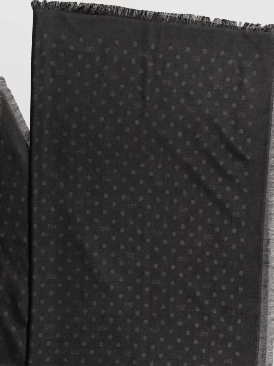 Dolce&Gabbana polka dot fringe scarf