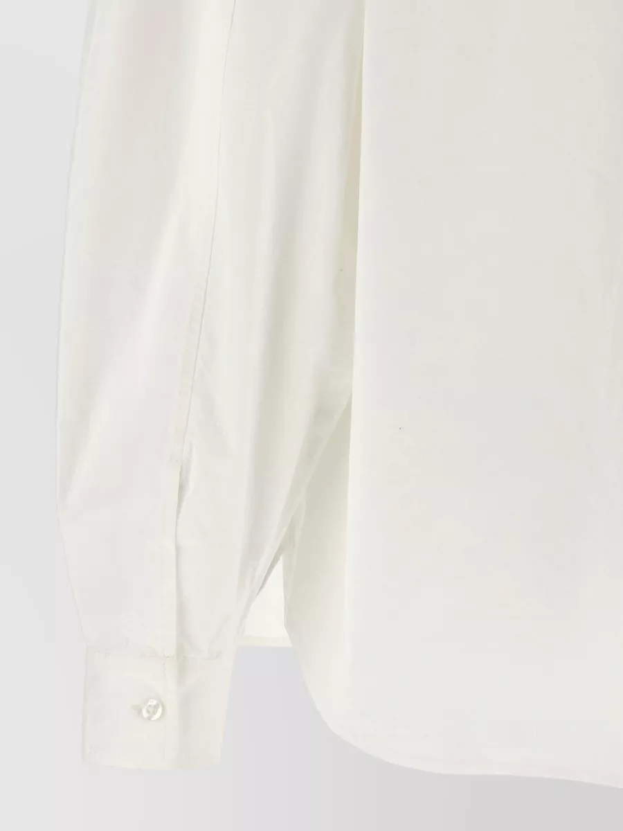Rotate Birger Christensen 3D Floral Appliqué Oversized Cotton Shirt