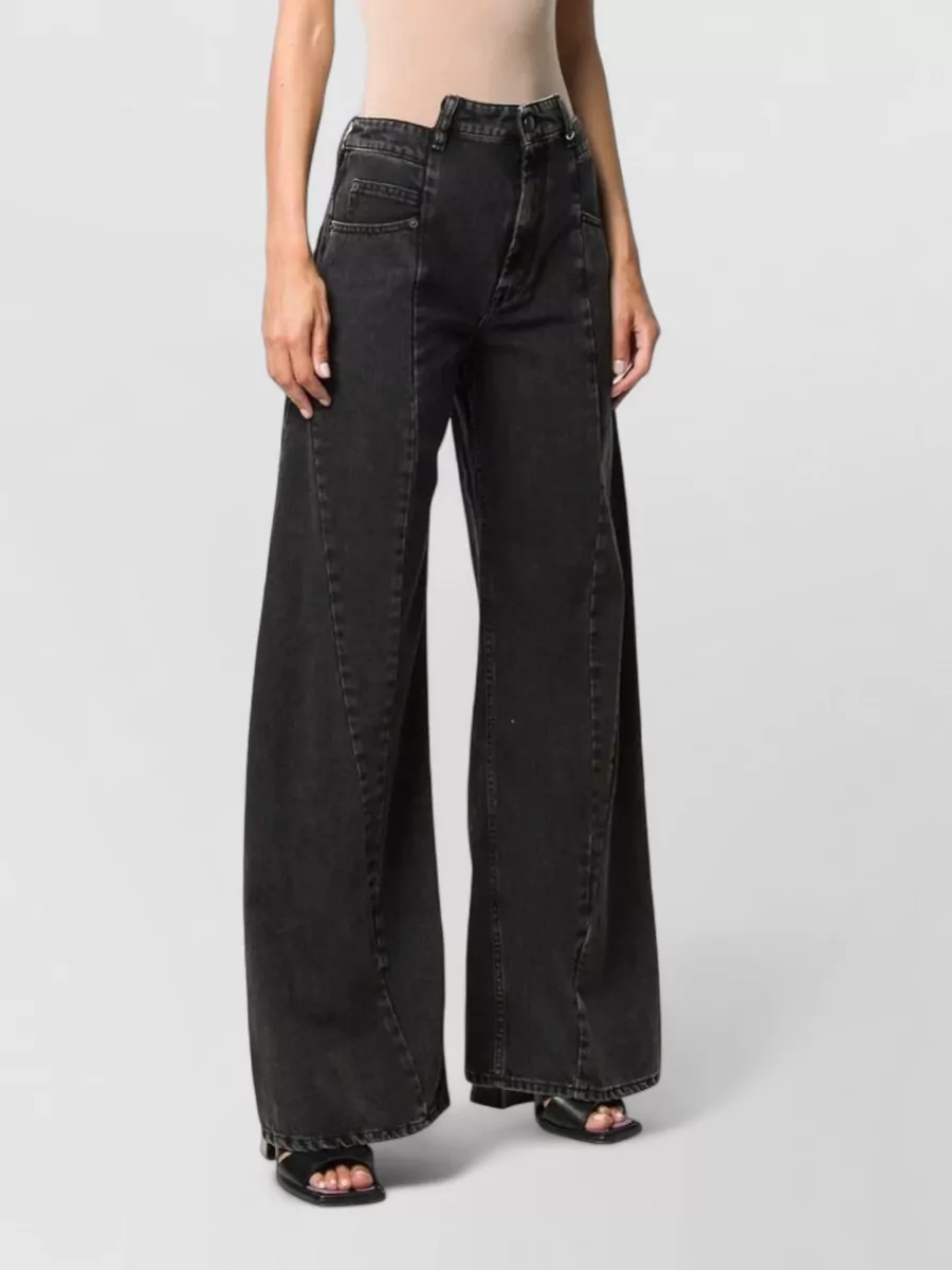Maison Margiela High Waist Wide Leg Five Pocket Jeans