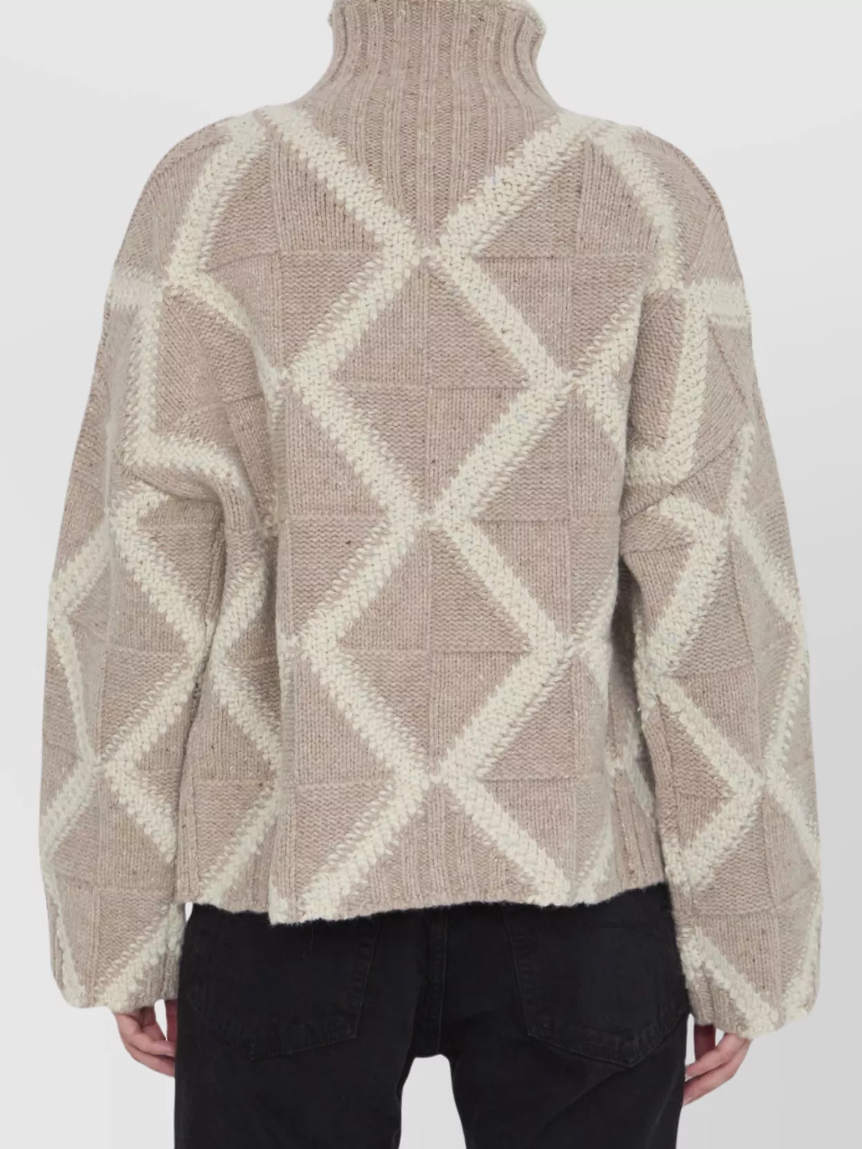 Bottega Veneta Argyle Intarsia Knit Turtleneck Sweater
