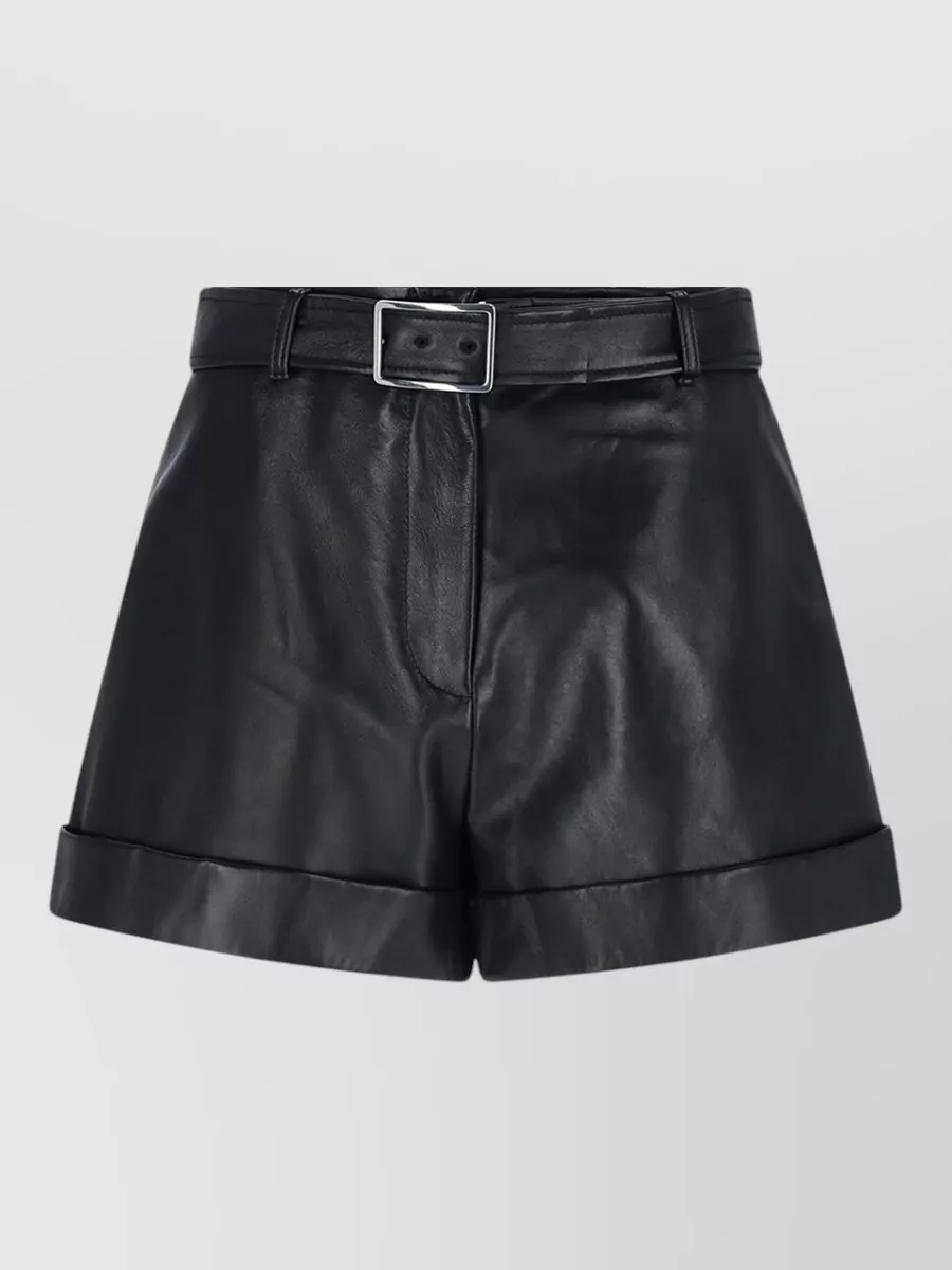 Sportmax leather straight bermuda shorts