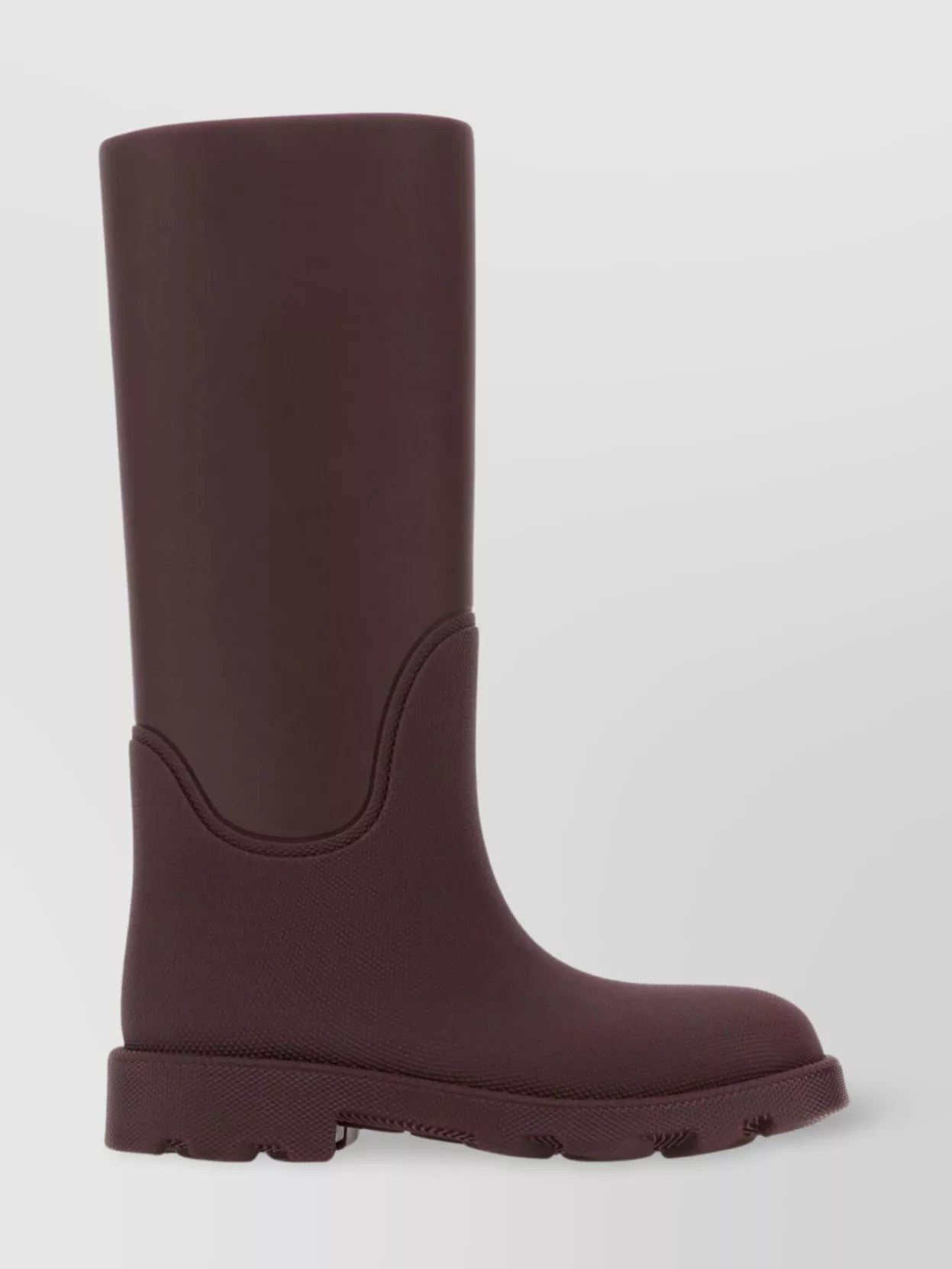 Shop Burberry Rubber Marsh Boots With Rounded Toe And Knee Length In Brown